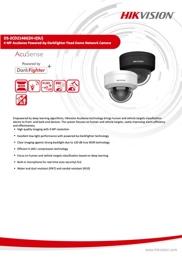 Hikvision DS-2CD2146G2H-ISU Dome Camera