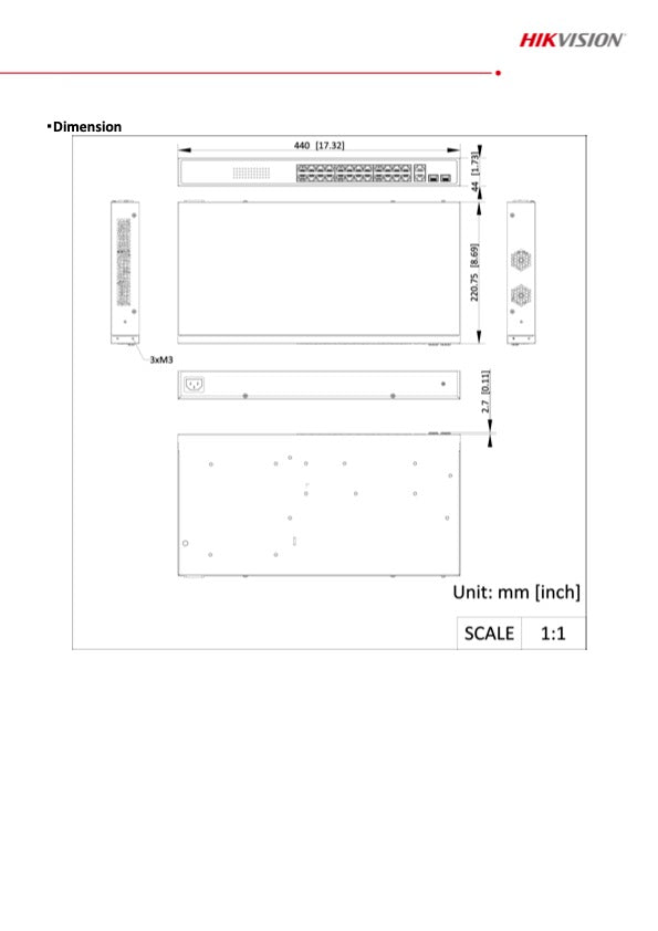 Hikvision DS-3E1326P-EI(B) Smart Switch 24 poorten LAN PoE 100Mbps