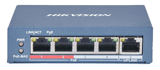 Hikvision DS-3E1105P-EIV2 Smart Switch 4 poorten LAN PoE 100Mbps