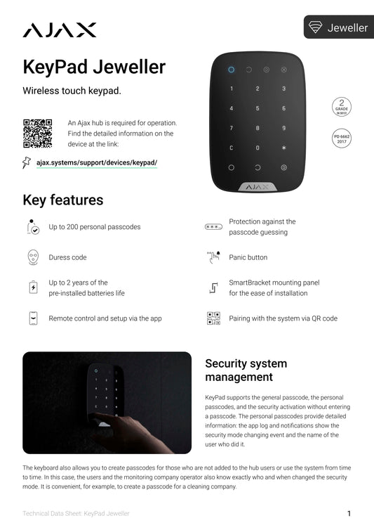 Ajax Baseline KeyPad