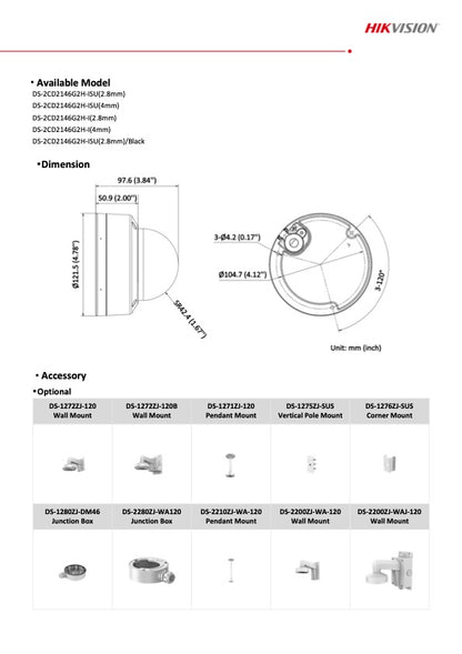 Hikvision DS-2CD2146G2H-ISU Dome Camera