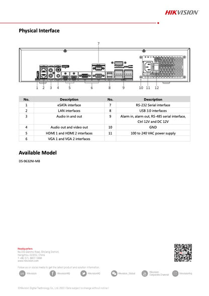 Hikvision NVR DS-9632 32 Kanalen 4K