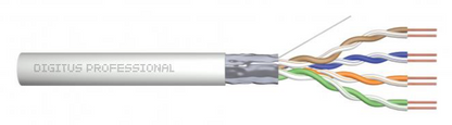 Installatie Kabel Digitus Cat5e F UTP 4x2 twisted pair, Grijs
