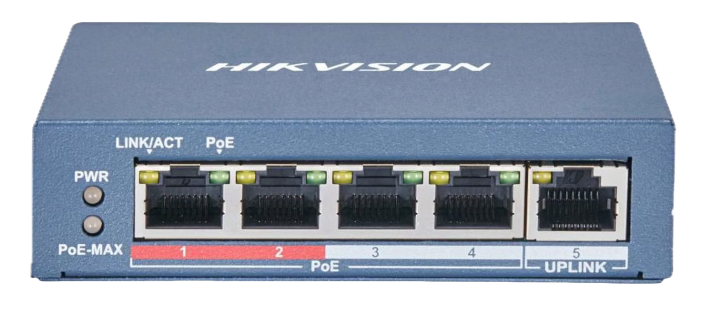 Hikvision DS-3E1105P-EIV2 Smart Switch 4 poorten LAN PoE 100Mbps