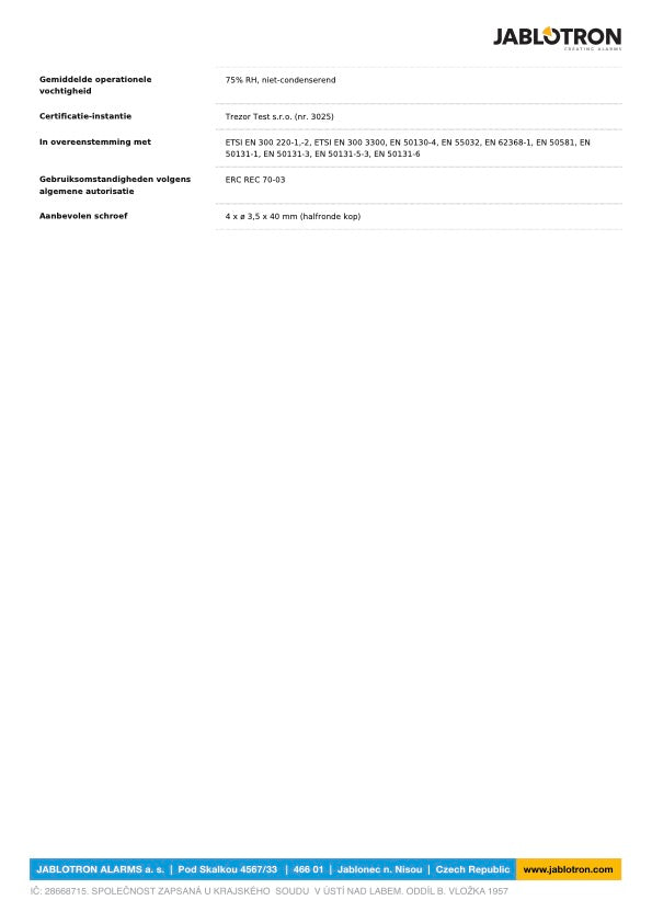 Jablotron JA-155E Draadloos Bediendeel met Toetsenbord, 4x segment, LCD en RFID lezer